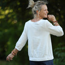 Blouse Constance — Double gaze blanche - bandes brodées - Quintessence