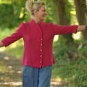 Blouse Dorine double gaze coton fuchsia - Quintessence
