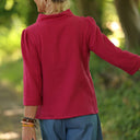 Blouse Dorine double gaze coton fuchsia - Quintessence