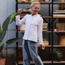 Blouse Dorine manches longues — Double gaze de coton blanche - Quintessence