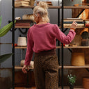 Blouse Dorine manches longues — Double gaze de coton framboise - Quintessence