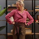 Blouse Dorine manches longues — Double gaze de coton framboise - Quintessence