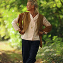 Blouse Dorine manches longues — Popeline de coton rose poudré - Quintessence