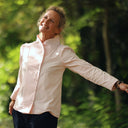 Blouse Dorine manches longues — Popeline de coton rose poudré - Quintessence