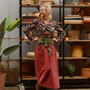 Blouse Dorine manches longues — Satin de coton Fleurs de crépuscule - Quintessence