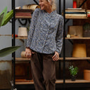 Blouse Dorine manches longues — Viscose Palmes de minuit - Quintessence