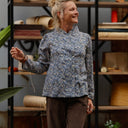 Blouse Dorine manches longues — Viscose Palmes de minuit - Quintessence
