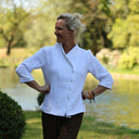 Blouse Dorine quadruple gaze de coton coton blanche - Quintessence