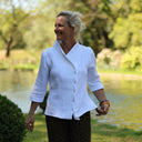 Blouse Dorine quadruple gaze de coton coton blanche - Quintessence