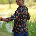 Blouse Dorine satin de coton Fleurs de crépuscule - Quintessence