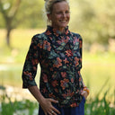 Blouse Dorine satin de coton Fleurs de crépuscule - Quintessence