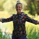 Blouse Dorine satin de coton Fleurs de crépuscule - Quintessence