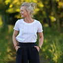 Blouse Emeline en broderie géométrique blanche | Quintessence