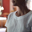 Blouse Emeline en broderie géométrique blanche | Quintessence