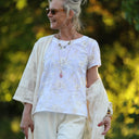 Blouse Emeline en broderie poétique ivoire - Quintessence