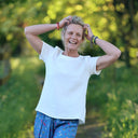 Blouse Emeline en double gaze coton blanche | Quintessence