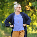 Blouse Emeline en lin bleu lavande | Quintessence