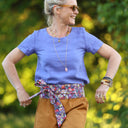 Blouse Emeline en lin bleu lavande | Quintessence