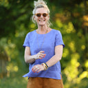 Blouse Emeline en lin bleu lavande | Quintessence