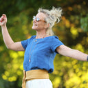 Blouse Emeline en lin bleu majorelle | Quintessence
