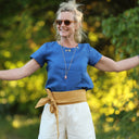 Blouse Emeline en lin bleu majorelle - Quintessence