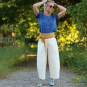 Blouse Emeline en lin bleu majorelle | Quintessence