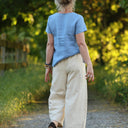 Blouse Emeline en lin bleu méditerranéen | Quintessence