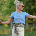 Blouse Emeline en lin bleu méditerranéen | Quintessence