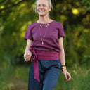 Blouse Emeline en lin lie-de-vin | Quintessence