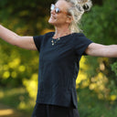 Blouse Emeline en lin noir | Quintessence