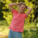 Blouse Emeline en lin rose corail | Quintessence
