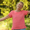Blouse Emeline en lin rose corail | Quintessence
