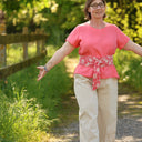 Blouse Emeline en lin rose corail | Quintessence