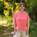 Blouse Emeline en lin rose corail - Quintessence