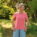 Blouse Emeline en lin rose corail | Quintessence