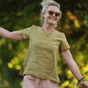 Blouse Emeline en lin vert kiwi | Quintessence