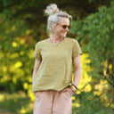 Blouse Emeline en lin vert kiwi | Quintessence
