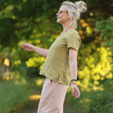 Blouse Emeline en lin vert kiwi | Quintessence