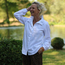 Blouse Émilie – Coton lavé plumetis blanc cassé - Quintessence