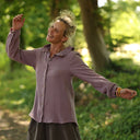 Blouse Émilie – Double gaze de coton prune givrée - Quintessence