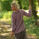Blouse Émilie – Double gaze de coton prune givrée - Quintessence
