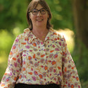 Blouse Émilie – Satin de coton Parfum de printemps - Quintessence