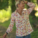 Blouse Émilie – Satin de coton Parfum de printemps - Quintessence