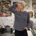 Blouse Fantine - Broderie marine/ivoire - Quintessence