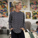 Blouse Fantine - Broderie marine/ivoire - Quintessence