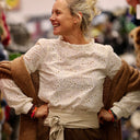 Blouse Fantine - Coton ivoire brodé relief - Quintessence