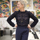 Blouse Fantine - Dentelle bleu marine - Quintessence