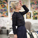 Blouse Fantine - Dentelle bleu marine - Quintessence