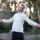 Blouse Fantine - Sergé de coton écru fleuri - Quintessence