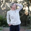 Blouse Fantine - Sergé de coton écru fleuri - Quintessence